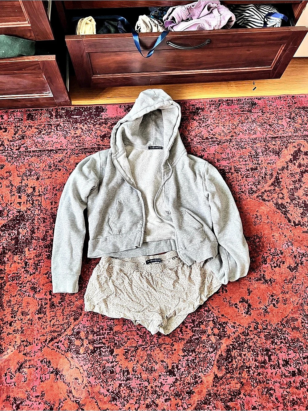 Brandy Melville Christy Hoodie Gray Cardigan